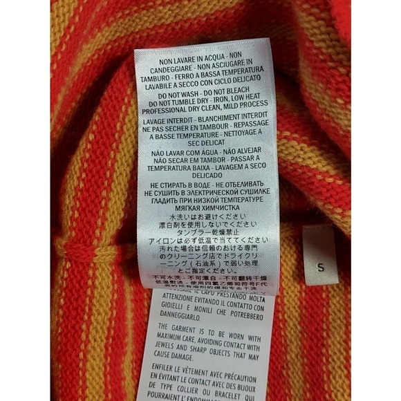 Gucci Women Sweater Tiger Black Panther Striped Red Yellow Size Small Wool $1495 - Picture 11 of 12